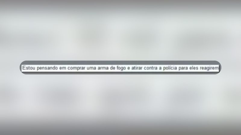 O homem é investigado por registrar mensagens sobre ataques e um plano para matar o próprio filho - Reprodução/PCES