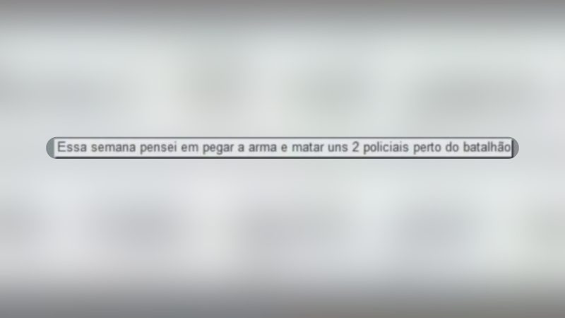 O homem é investigado por registrar mensagens sobre ataques e um plano para matar o próprio filho - Reprodução/PCES
