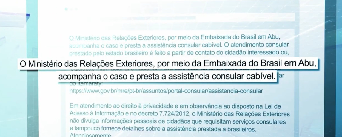 Itamaraty acompanha o caso de Kauana BilharFoto: Reprodução/RECORD/ND Mais