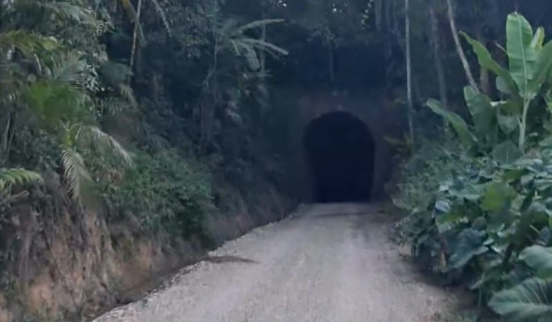 Entrada do maior túnel da Estrada de Ferro de SC, abandonado por 50 anos - @anadotem/Reprodução/ND Mais