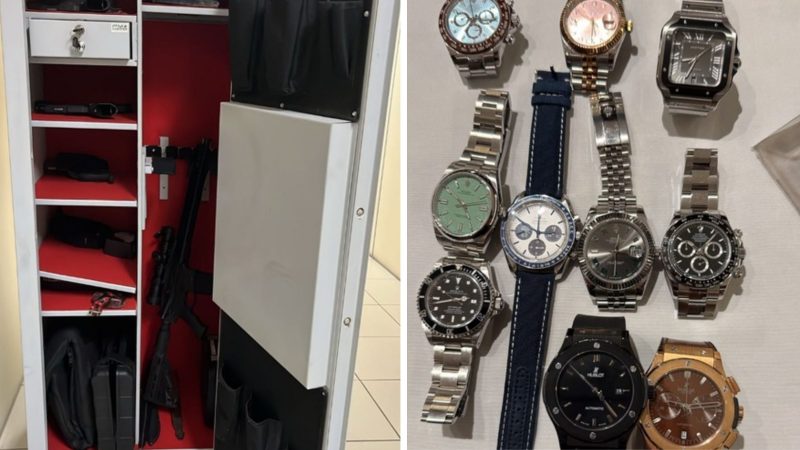 Armas e relógios encontrados durante operação. - Divulgação/PF/NDMais