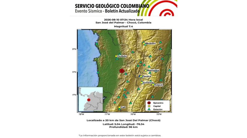 Terremoto de 7,4 atinge a Colômbia e causa tremores em várias cidades - @sgcol/X/Reprodução/ND Mais