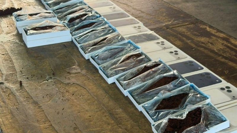 O que era para ser uma carga milionária de iPhones acabou virando caso de polícia na Ponte da Amizade - Receita Federal/Reprodução/ND Mais