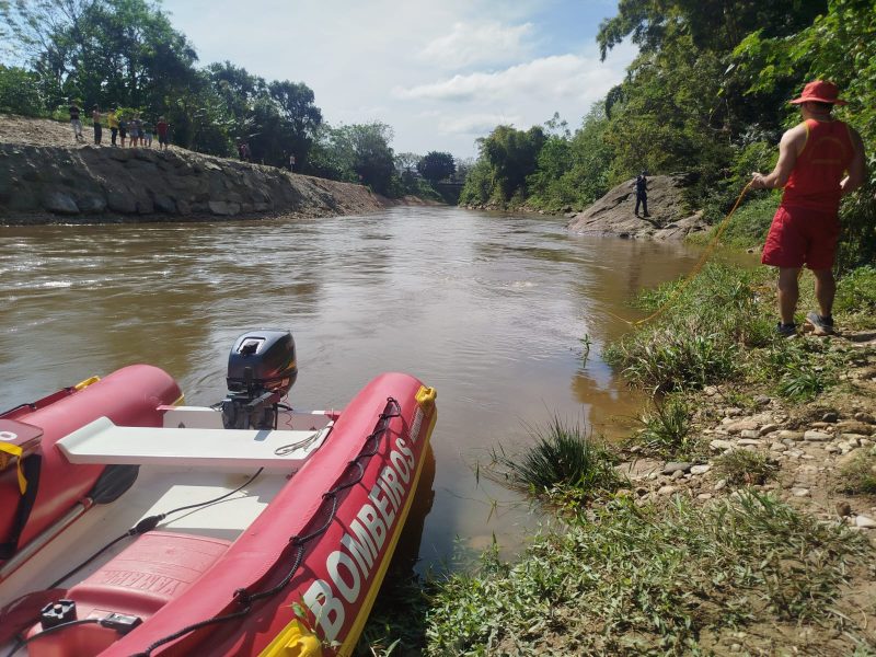 Rio Cubatão onde a criança desapareceu - CBMSC/ND Mais