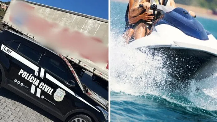 carga milionária de jet skis em Joinville