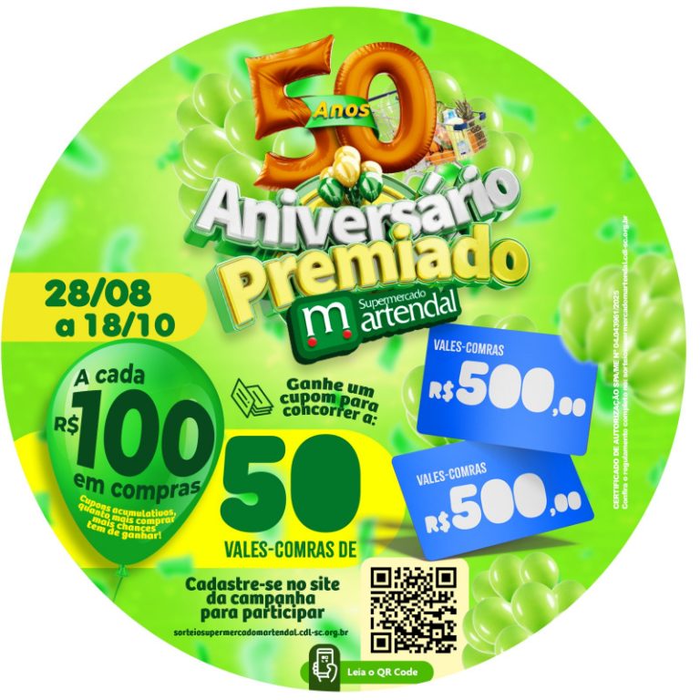 Martendal faz 50 anos e você ganha presente
